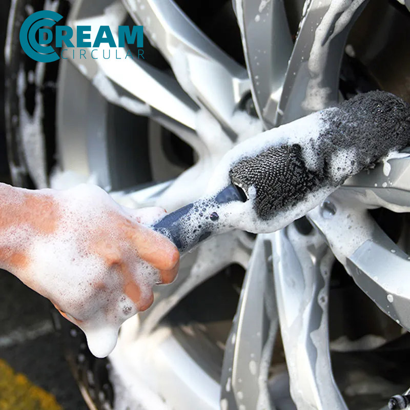 Round Dream Car Wash Dust Removal Details Brush Corner Slit Hub Brushed Multifunction Elbow Brush Clean Coral Suede Soft Hairbrush