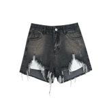 Джинсовая юбка, демисезонные шорты, леггинсы, в американском стиле, высокая талия, А-силуэт, свободный прямой крой, коллекция 2023