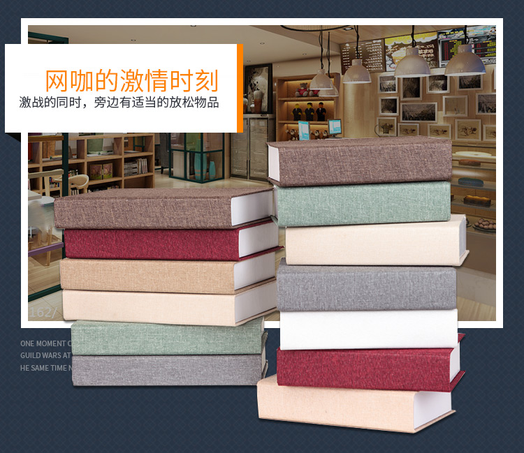 Chất liệu vải bố màu rắn giả sách cuốn sách mô phỏng phòng mô hình phòng khách đạo cụ mô hình cuốn sách văn phòng máy tính để bàn trang trí trang trí cuốn sách thiết kế phòng thờ