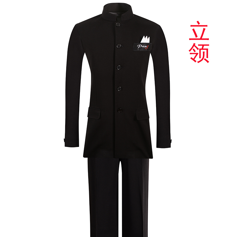 Modern dance National standard dance waltz new stand-up collar competition suit performance suit imported elastic single-breasted