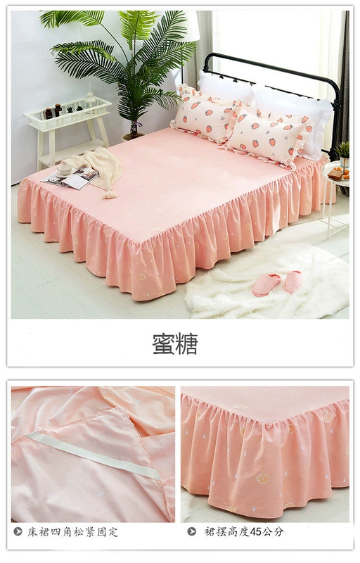 Váy ngủ mùa hè Hàn Quốc cotton twill bed khăn trải giường bụi phủ giường 1.2 / 1.5 / 1.8 / 2.0m - Váy Petti