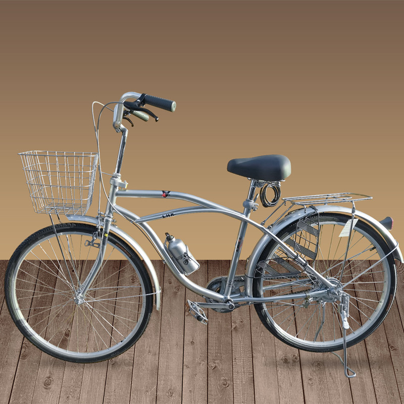 Export beach bike 24 inches 26 inches Japanese style retro silver Japanese car city commuter car scooter internal transmission