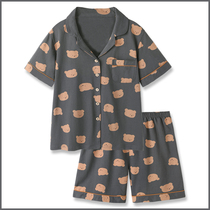 Good version bao ~ Japanese cartoon bear couple cotton pajamas female summer ins shorts mens home clothes