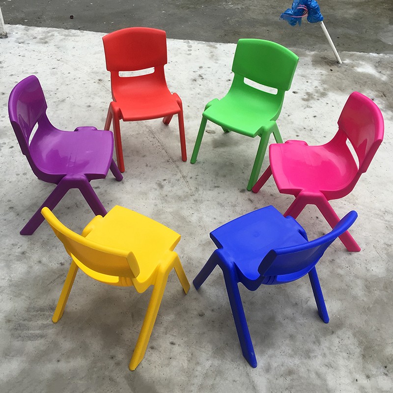 Kindergarten Plastic Leaning Back Chair Children Table And Chairs Thickened Toddler Chair Baby Study Chair Children's Stool Brief 