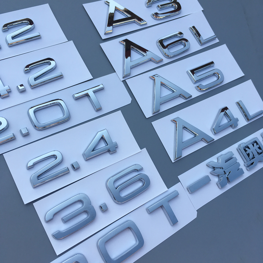 The new FAW Audi A5 A7 A6L car logo after the word standard 1 8T 2 8 3 0T displacement standard car label sign