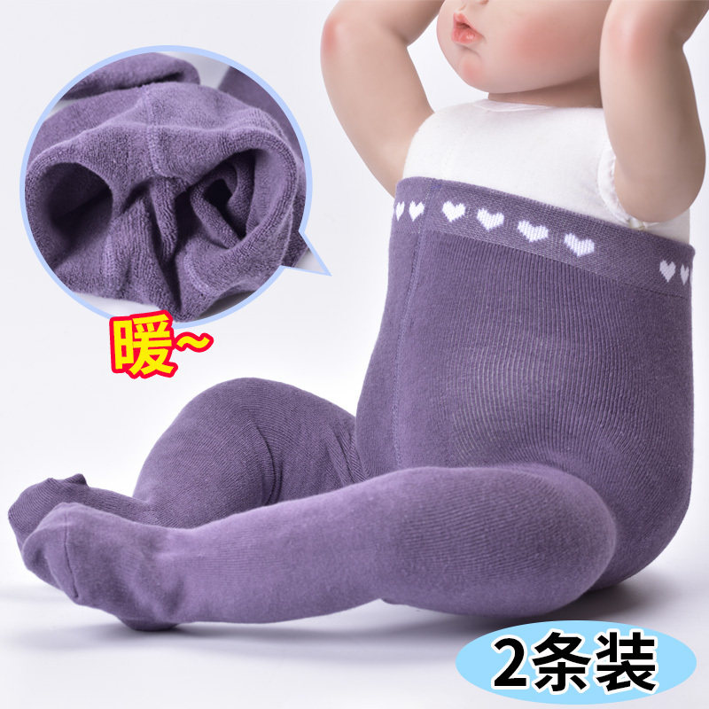 Autumn winter thickened pure cotton baby socks male and female child girl with pants in lap pants baby pantyhose