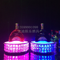 High-end three-layer crystal foreign wine seat Shigey wine rack luminous led Chivas wine seat bar hi bar props