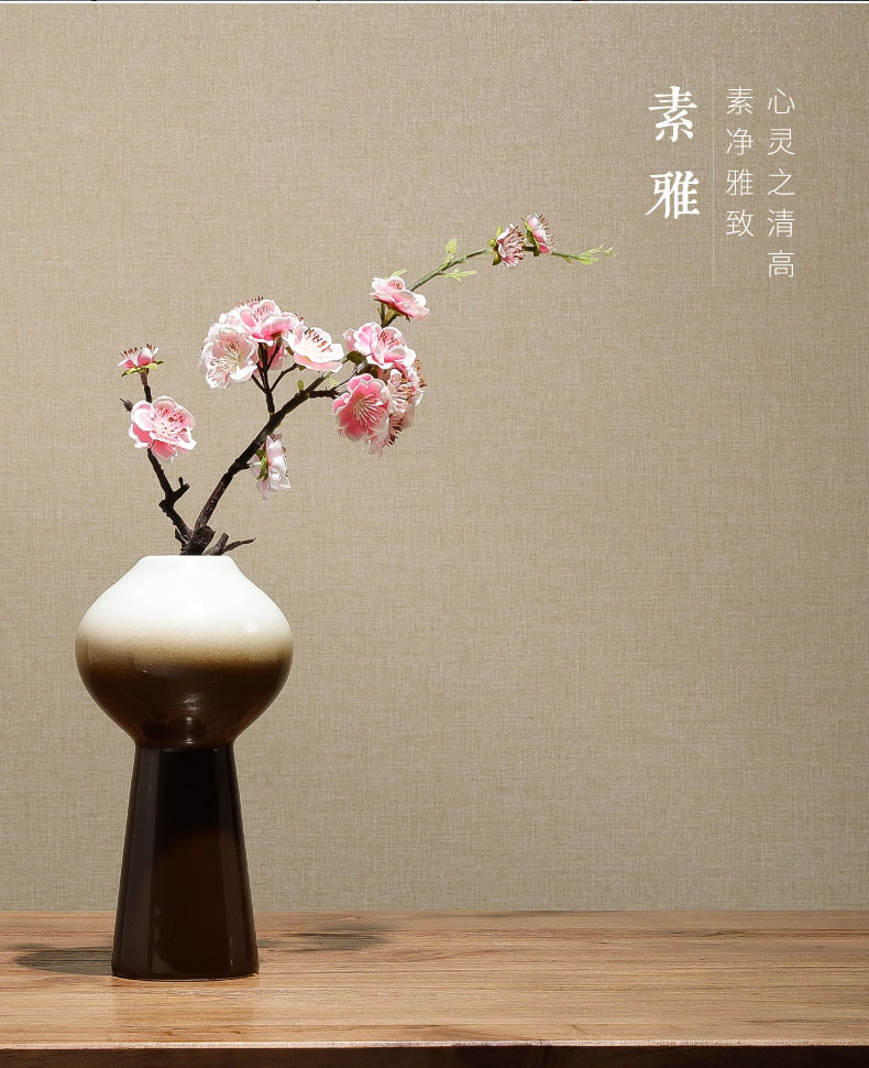 New Chinese style table place indoor sitting room adornment art pottery vase flower arranging dried flowers contracted creative decoration