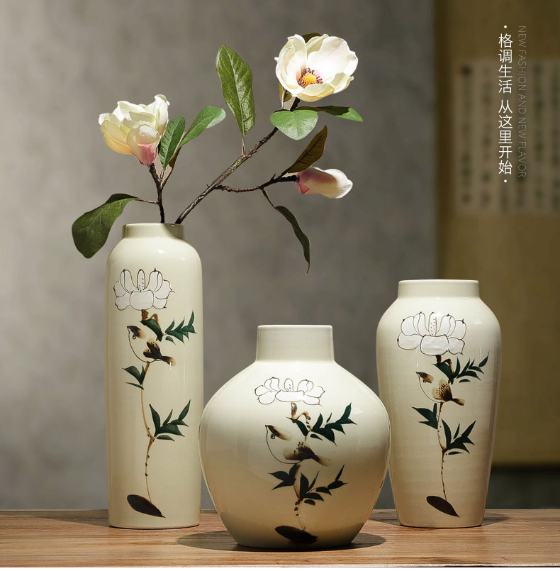 Jingdezhen hand - made ceramic vase furnishing articles of new Chinese style living room table museum, the home decoration decoration flower arranging