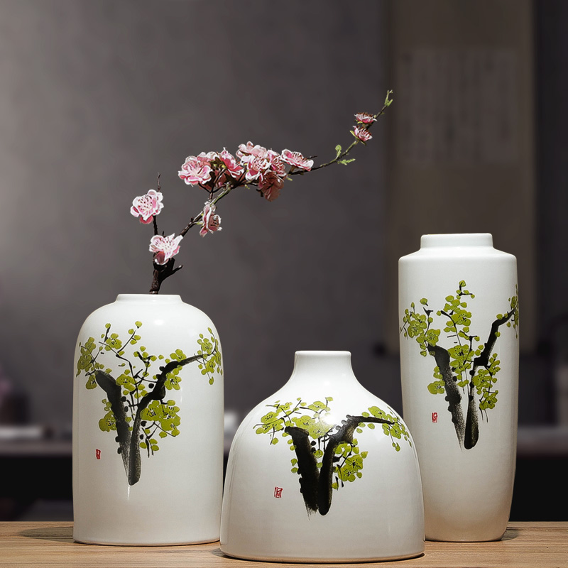 Jingdezhen ceramic art craft new Chinese vase is placed indoor sitting room adornment TV ark, creative decoration arranging flowers