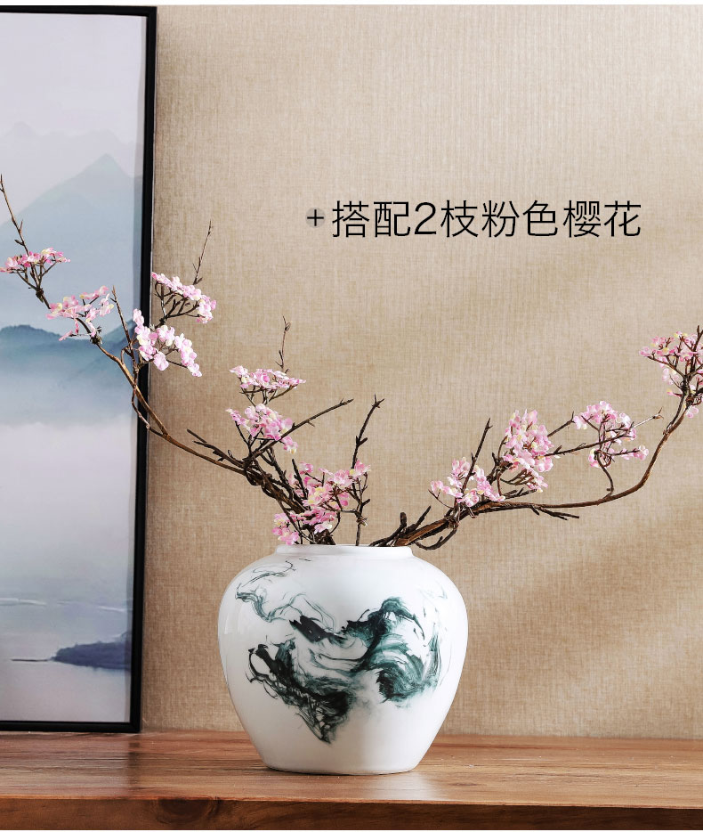 Jingdezhen ceramic vases, home furnishing articles sitting room porch table flower arrangement of dried flowers, decoration indoor new Chinese style decoration