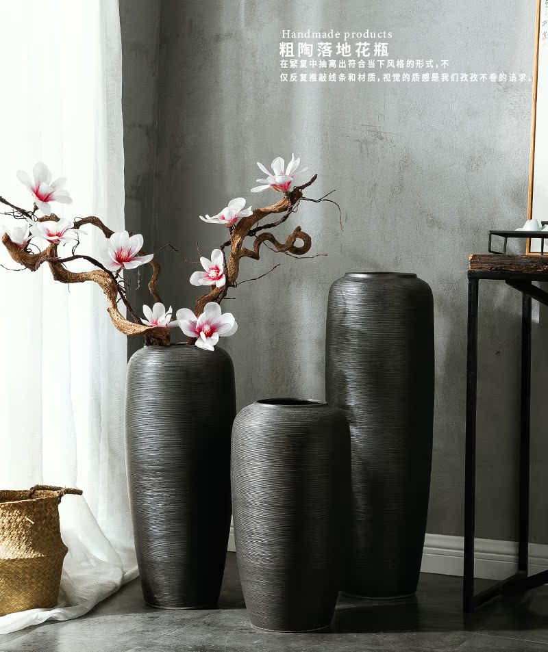 Jingdezhen ceramic art of new Chinese style large vases, flower arranging landing simulation flower, dried flower adornment furnishing articles example room