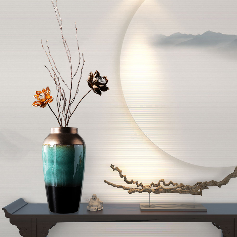 The New Chinese jingdezhen ceramic table vase furnishing articles sitting room adornment flower arranging dried flower creative TV ark, decoration