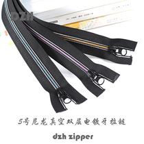 No. 5 Vacuum Plated Tooth Nylon Zipper Accessories Child Clothing Cotton Clothing Jacket Personality Spring Autumn Small Jacket Collision Color Lalock