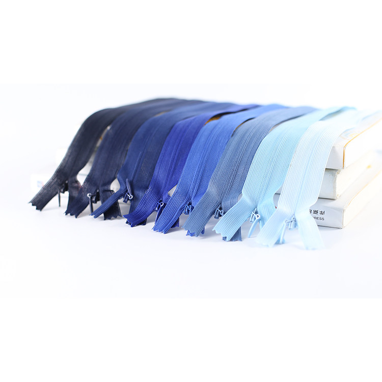 No. 3 invisible zipper nylon closed tail lace mesh wedding robe clothes pocket cushion long and short lock