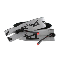 American Import Material Printed character reflective zipper Long down jacket Submachine Clothing Outdoor Sports Skin-clad Safety Lalock