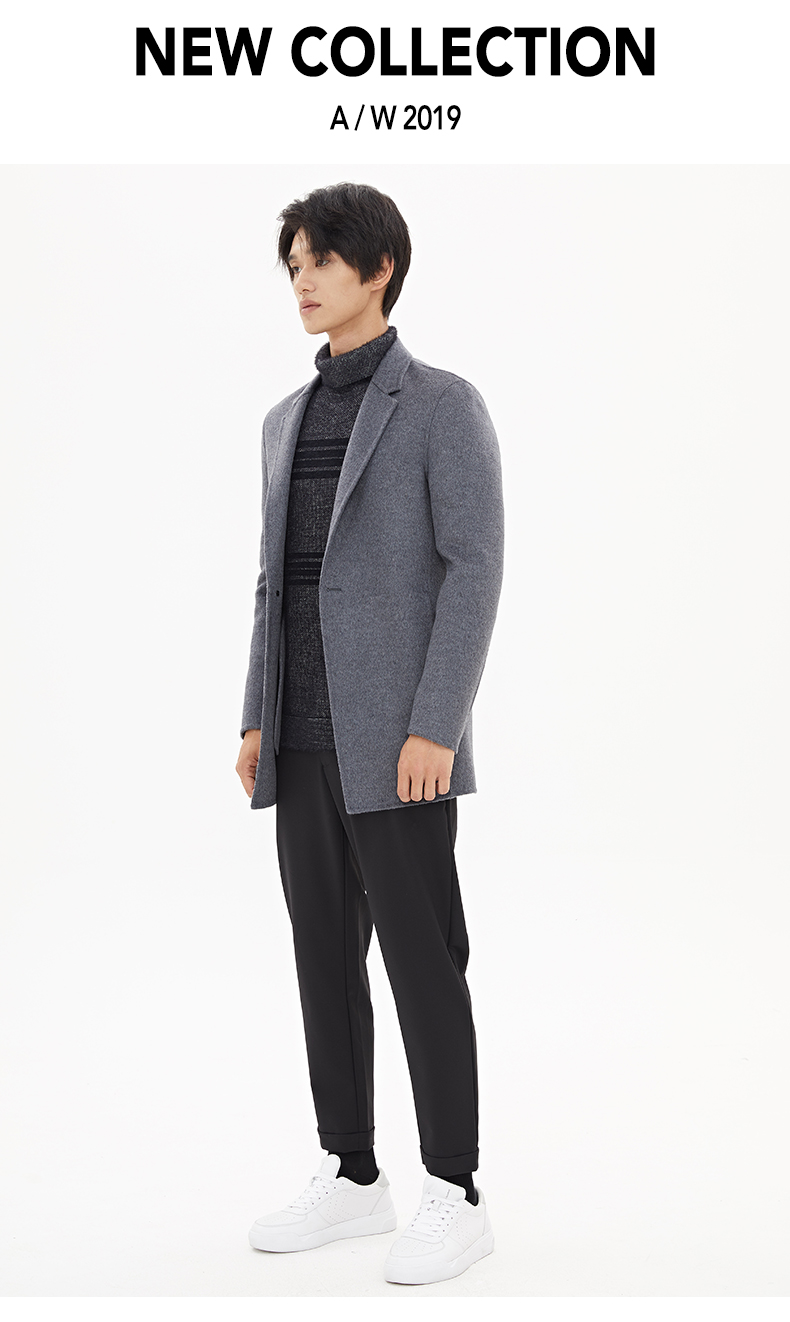 利郎 男士纯手工修身 双面毛呢小西服 100%纯羊毛 图5