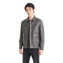 (Same style in the mall) Lilanz official genuine leather jacket mens business casual 2024 winter jacket 24DZP9021S