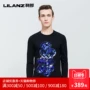 Lilanz Lilang thời trang áo len mùa xuân và mùa thu cá tính in áo len áo len nam cổ tròn 6QMS0152S áo thun unisex