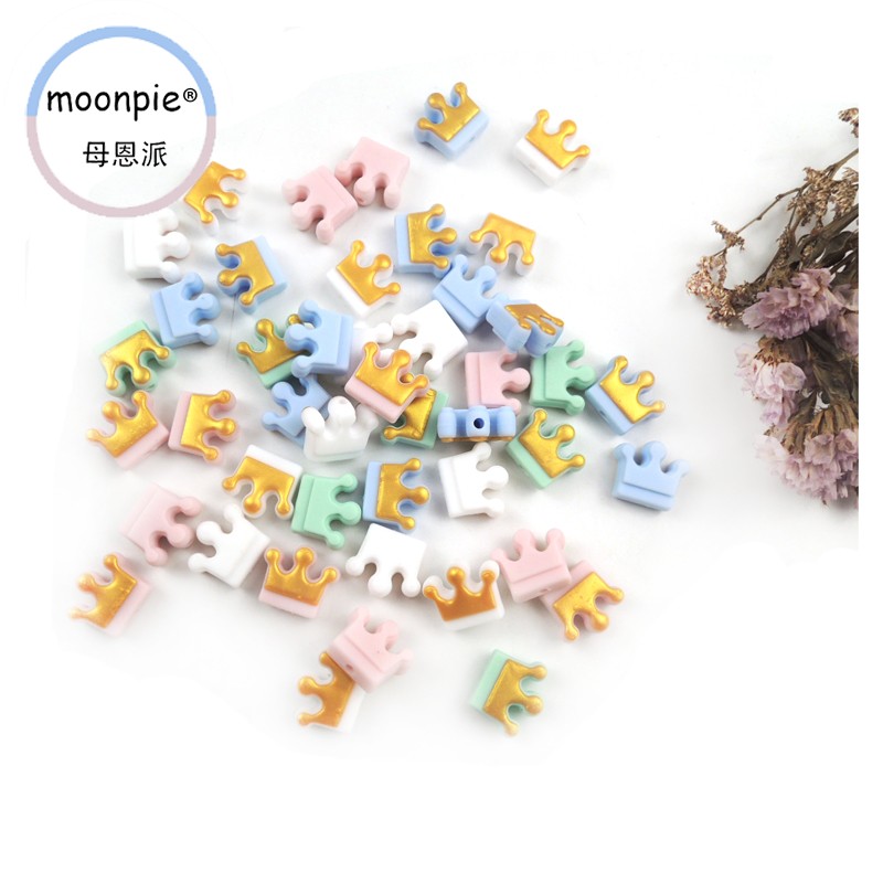 Moonpie Little Gold Crown Silicone Beard Gold Princess Crown Crown Colored New Dental Bears Can Bite