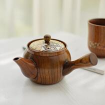 Japan Box Root Consignment Wood Parquet Wood Parquet Artisanal Day Style Tea Set Handmade Long Handle Teapot Teapot Single Pot