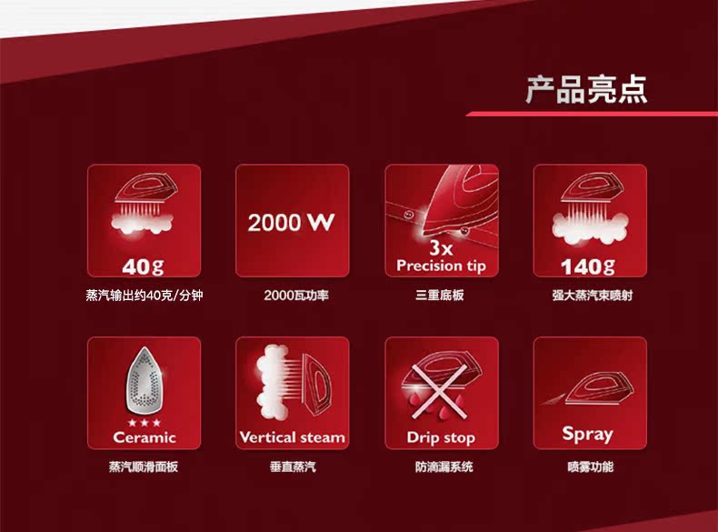bàn ủi electrolux Bàn ủi điện Philips bàn ủi cầm tay nhỏ gọn cầm tay mini ủi công suất cao giá bàn là hơi nước cầm tay
