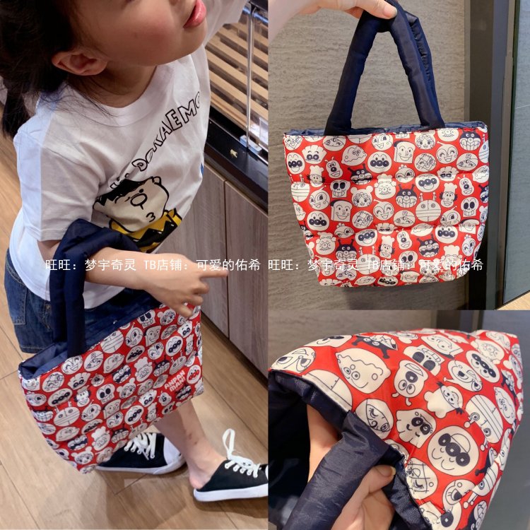 Export Japan Bread Superman handbag lunch box warm bento bag buy vegetable bag shopping bag bento bag bento bag