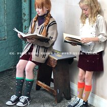 2020 spring new printed childrens straight socks cute foreign style fashionable boys and girls without heel socks