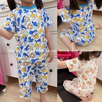 Clearance Special Daily Single Cotton Short Sleeve Set Donald Duck Home Clothes Children Boys Boys and Girls Summer Pajamas Set