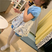 Day Summer Girls Love Bubble Sleeve Dress Oceanic Child Mermaid Princess Short Sleeve Baby Kids Clothes