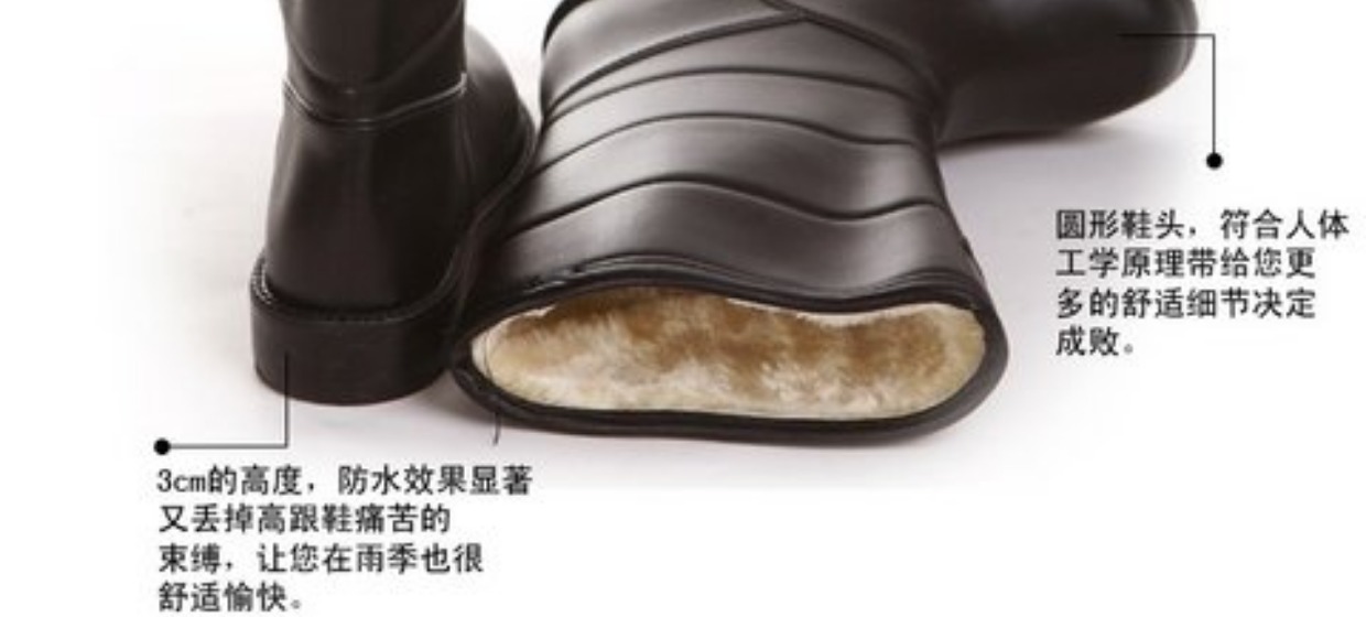 Thời trang giày mưa cộng với nhung nữ cộng với giày cotton đôi mẫu giày nam mưa mùa đông ấm áp chống trượt giày không thấm nước giày ủng đi mưa thời trang