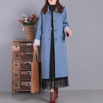 Clothes all gaggi winter dress the new big code woman double face 80 wool The coat jacket pure color 100 hitch in the middle of a long section