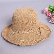 Clothes all gaggle 2020 spring summer pure colour handmade fine crochet needle straw hat children out of the beach hat beach fisherman