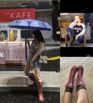 Ms. Japans original SHINBI High School rubber cotton cloth rain shoes