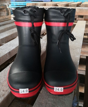 30007 black red Japanese original single mens short gang rubber cotton cloth rain shoes boots breathable non-slip giant wear