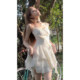 DREAMSEVEN77 French irregular suspender dress women's summer new ruffle design short skirt