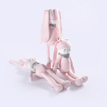 Pink love long-eared rabbit doll can gnaw not lose hair Blue kitty big long legs to soothe sleeping doll