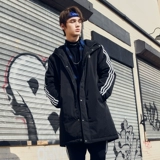 Adidas, пуховик подходит для мужчин и женщин, зимняя спортивная длинная толстовка с капюшоном, 2020, средней длины