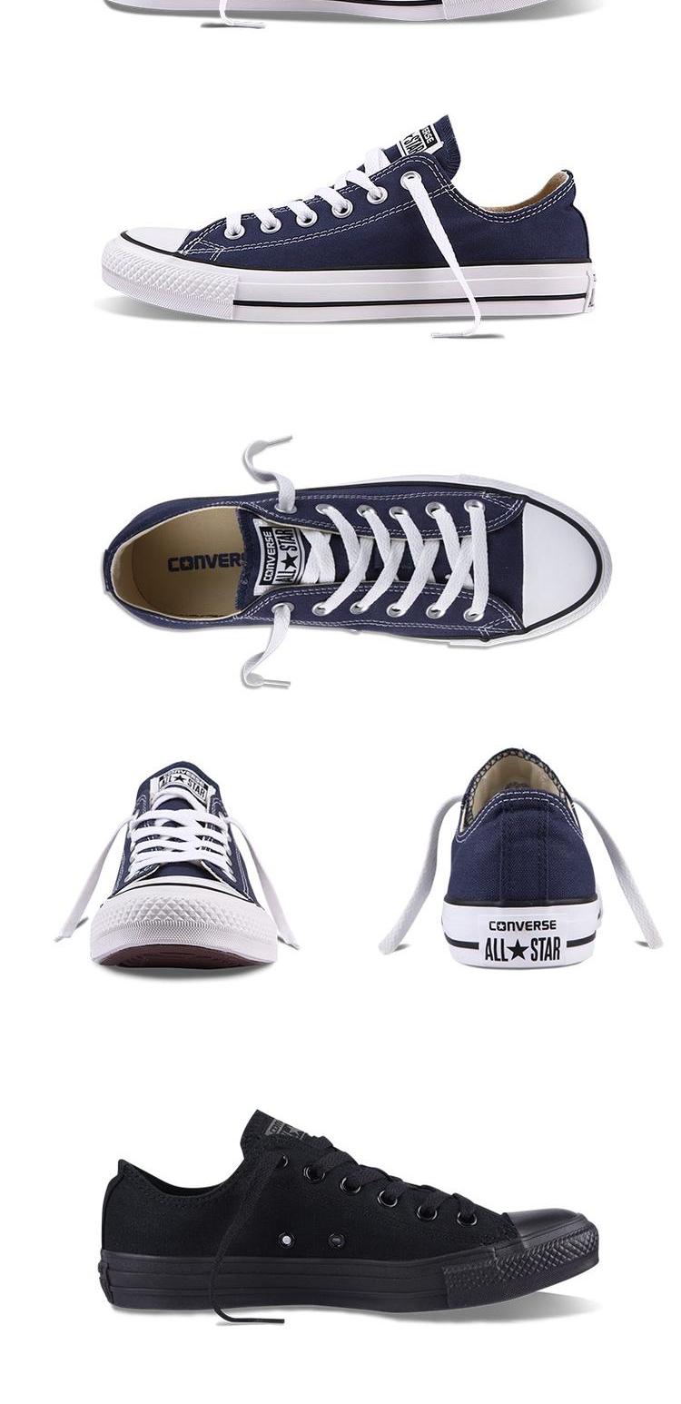 Converse Cặp đôi mô hình giày thấp nam màu đen và giày nữ lưu hóa giày vải -101001 giày bitis nữ