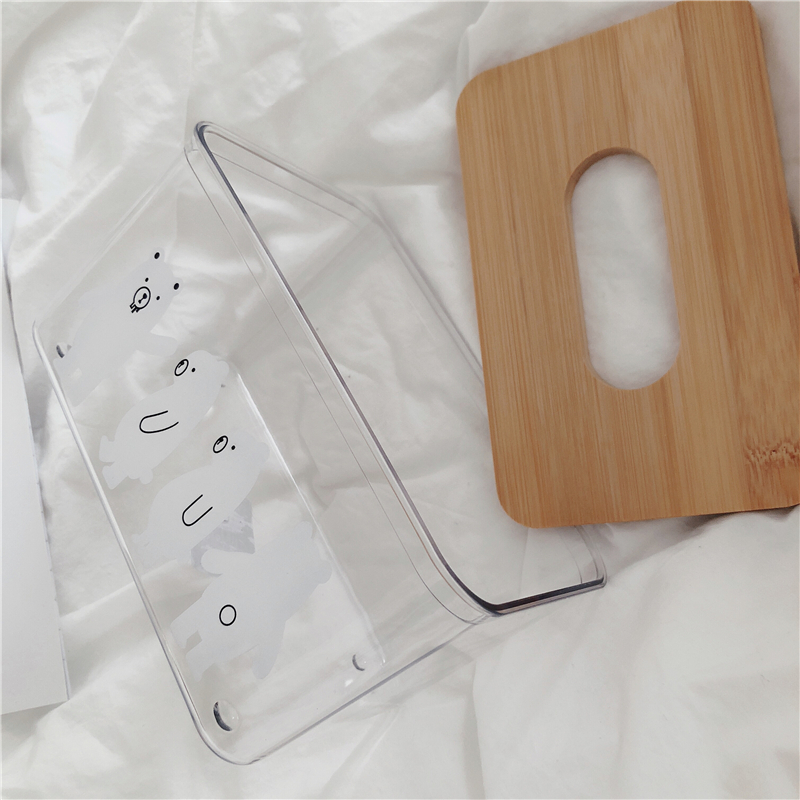 White Bear Transparent Tissue Boxins lovely Bear household Simplicity Tissue box Polar bear transparent tissue box Plastic