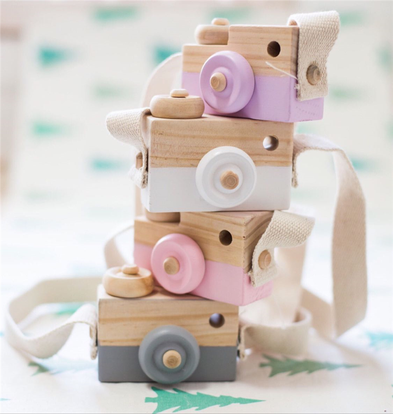 ins wood children toy camera Nordic model camera swing pieces desktop shooting props room room decoration