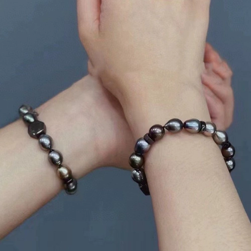 Бусины из жемчуга, аксессуары, черное серебряное ожерелье, модный браслет из бисера ручной работы, серебро 925 пробы