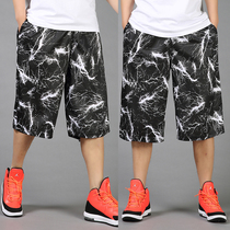 Summer men's cropped pants sports thin stretch basketball loose size shorts trend casual five knee explosions