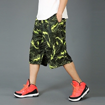 Summer pocket quick-drying sports casual pants shorts men's cropped pants size loose tide fat six pants