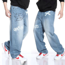 Jeans mens straight loose fat pants casual hip hop Hip Hop Hip Hop pants mens skate pants Tide brand fat pants