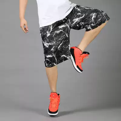 Summer men's Capri pants thin fat plus men's casual shorts hip-hop extra-large student basketball five-point pants tide