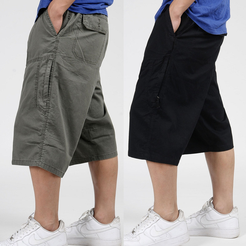 Summer tooling five-point pants plus fat plus size seven-point pants Fat pants Men's fat cotton loose special casual shorts