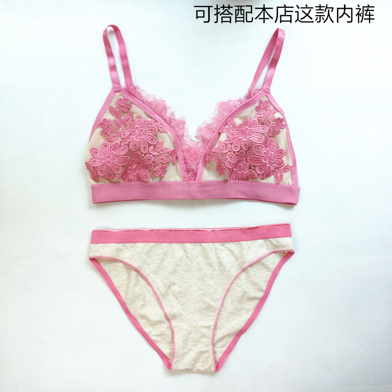 Mỏng thêu áo ngực siêu mỏng tam giác cup bikini không có vòng thép không có miếng bọt biển kích thước lớn sexy đồ lót áo ngực