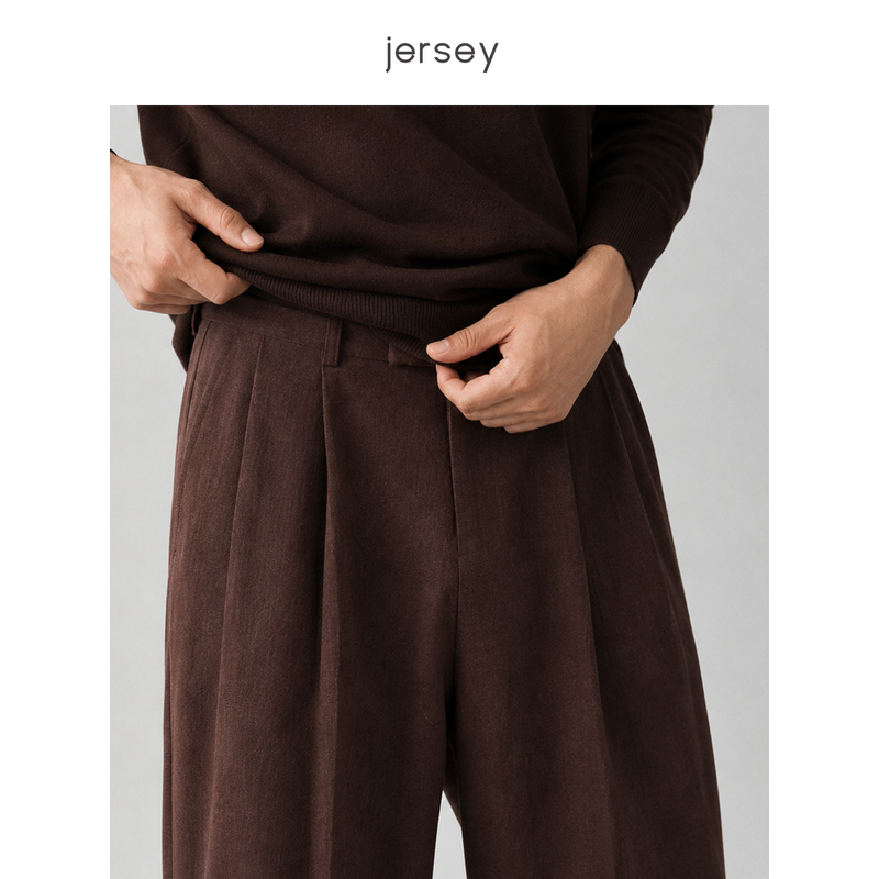 Jersey Zexi | Japanese Imported Triacetate Breathable Drapey Comfortable Casual Commuting Straight-Leg Trousers Dress Pants Jersey Zexi | Japanese Imported Triacetate Breathable Drapey Comfortable Casual Commuting Straight-Leg Trousers Dress Pants