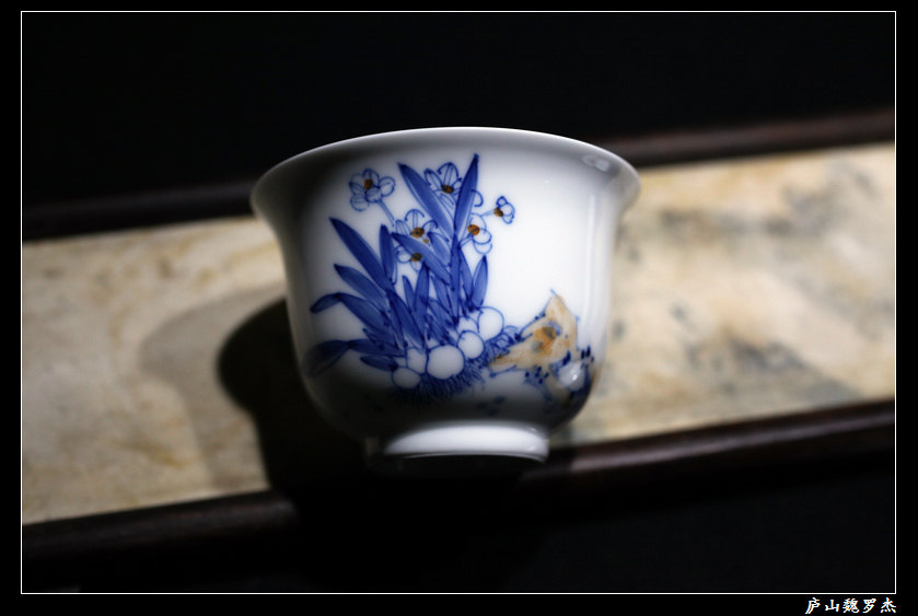 Two or three people with large cover bowl hand-painted glazed under-glazed green flower Garcolor Jingdezhen High working fine art teacher Cao Da Bing tea set Kuang foothills